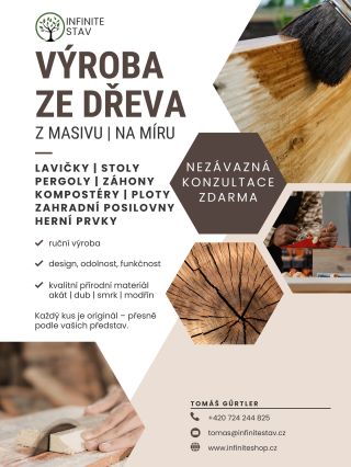 🪵 Vyrábíme poctivě. Ze dřeva. Na míru. Jsme Infinite Stav – česká dílna, kde každý kus vzniká ručně z kvalitního masivu....